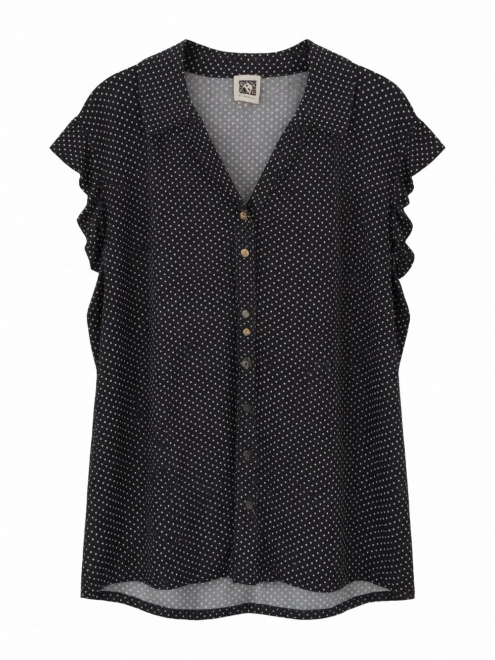Anne Klein Black Polka Dot Blouse XL